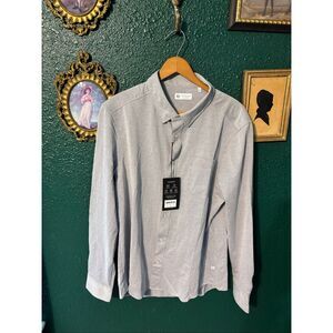 7 Diamonds Oxford Stretch Shirt Sz Large NWT Gray 4 Way Stretch